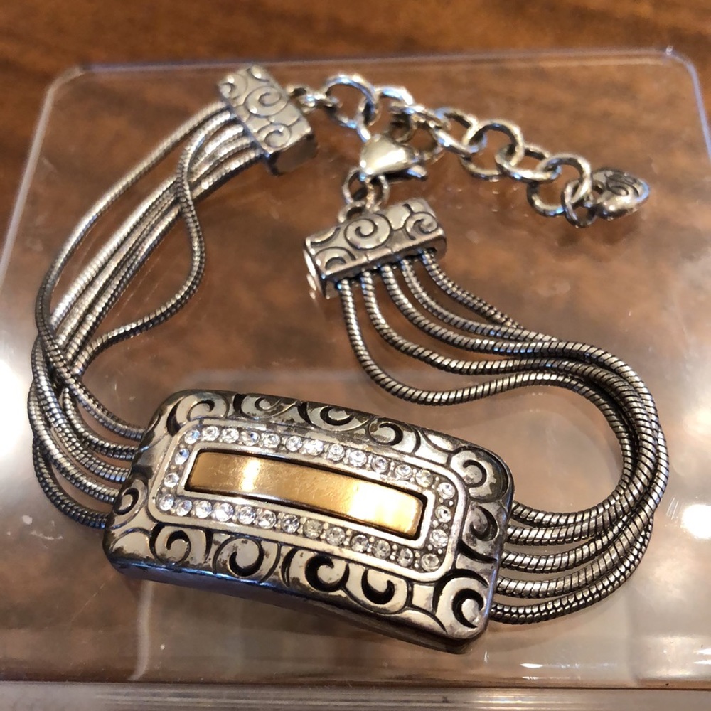 Vintage Brighton bar multi strand bracelet with Swarovski crystals